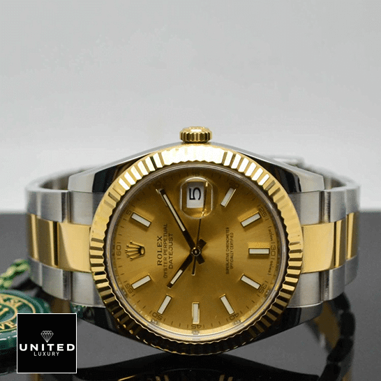 Rolex Datejust 126333 Inspired Champagne Dial Oyster Bracelet on the table