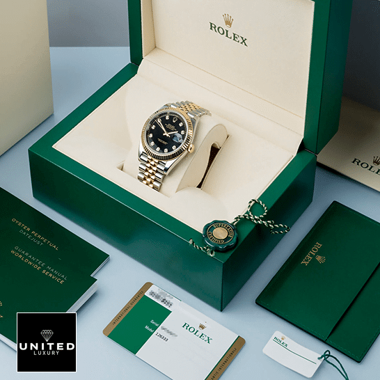 Rolex Datejust 12633BKDJ Two Tone Jubilee Bracelet Inspired in the Green Rolex Box