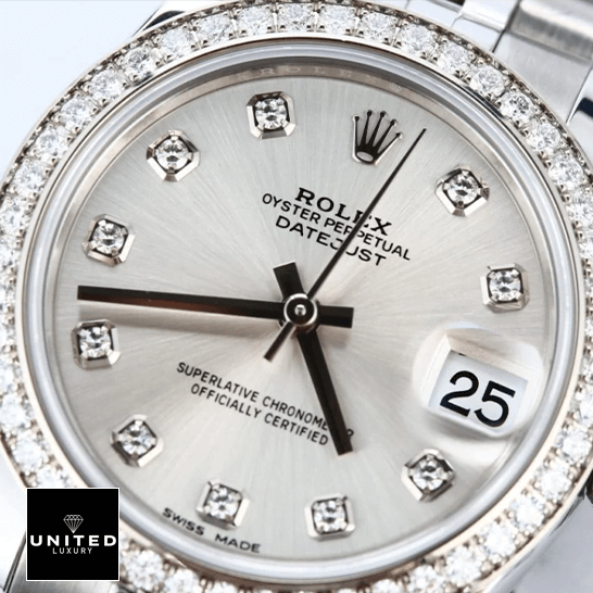 Rolex Datejust 178384 Diamond Bezel Inspired close analog view