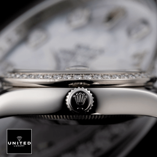 Rolex Datejust White Gold 178384 Inspired Crown / Push Button