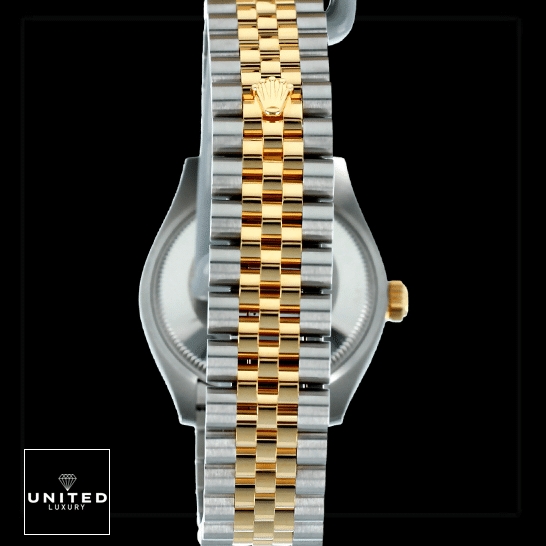 Rolex Datejust 278273-0020 Steel And Yellow Gold Jubilee Bracelet Inspired Fold Clasp on the Rolex Logo
