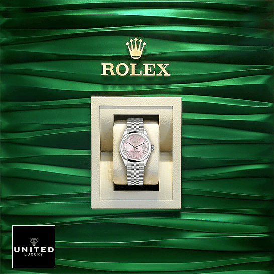 Rolex Lady-Datejust 279160-0013 Inspired Green Wave Background