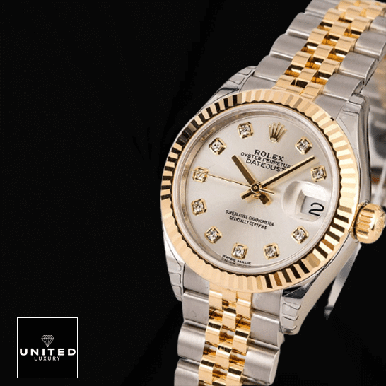 Rolex Datejust 279173 White Dial Diamond Inspired black bracelet