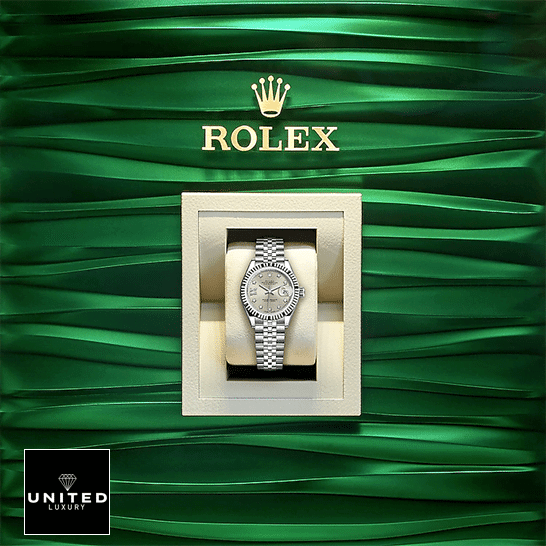 Rolex Lady-Datejust 279174-0021 Inspired Green Wave Background