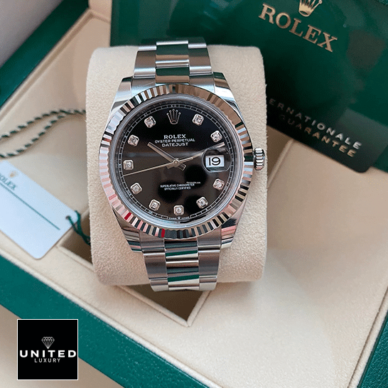 Rolex Datejust 279174 White Gold Inspired in the box with a quarantine card
