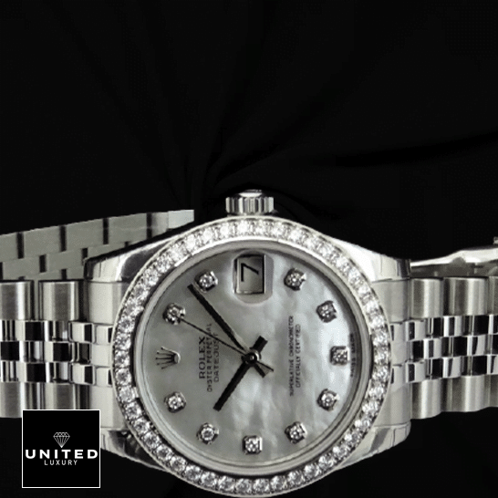 Rolex Datejust 279384RBR White Gold Jubilee Inspired & Black Background