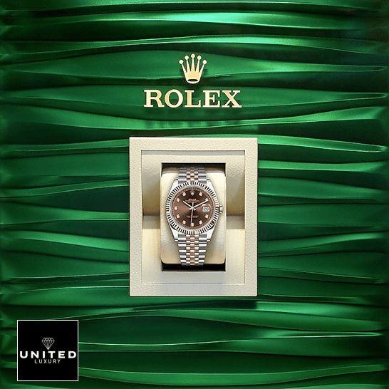 Rolex 126331 Chocolate Diamond Dial Inspired green background