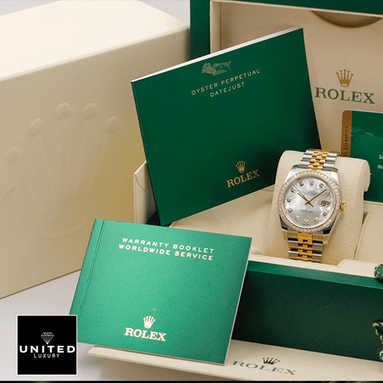 Rolex 116243 Datejust Mother Of Pear Diamond Dial Inspired in the rolex box