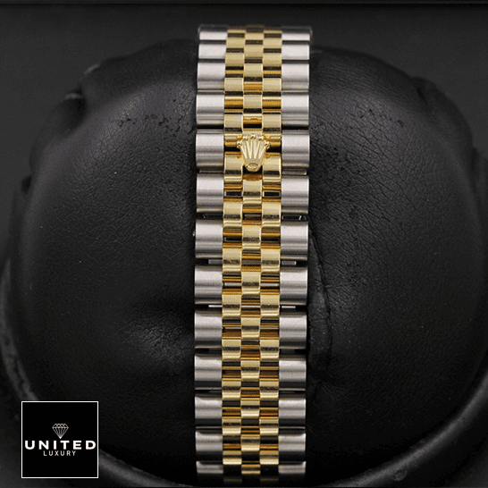 Rolex Yellow Gold Stainless Steel Jubilee Bracelet Inspired on the black stand