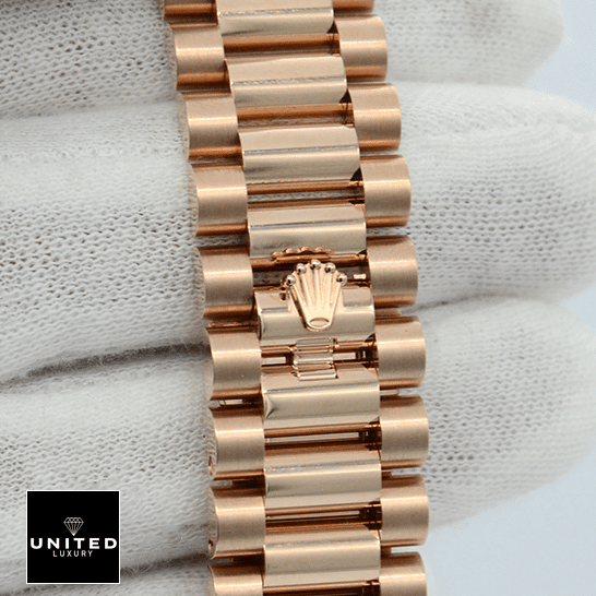 Rolex Day-Date 36 128235-0037 Inspired Rose Gold Oyster Bracelet on the Rolex Logo