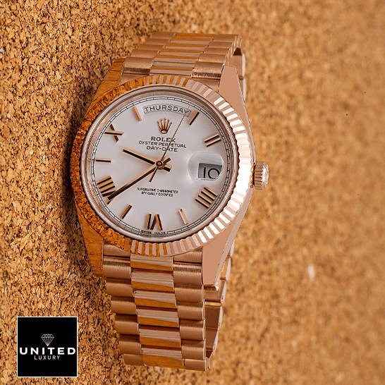 Rolex Day-Date 228235 Roman White Dial Inspired horizontal view