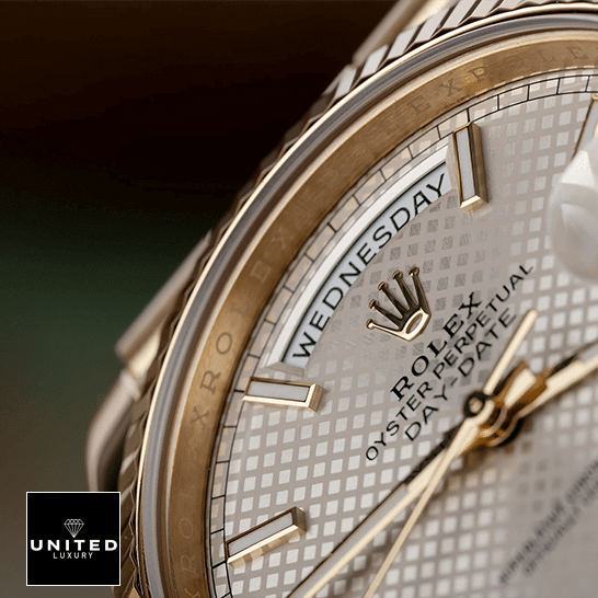 Rolex Day-Date 228238 Silver Diagonal Dial Inspired