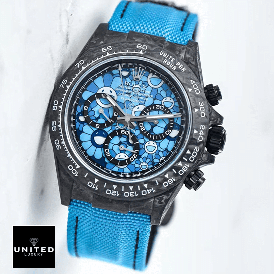 Rolex Daytona Cosmograph Blue Sun Flower Pattern Dial & Blue Textile Bracelet Inspired