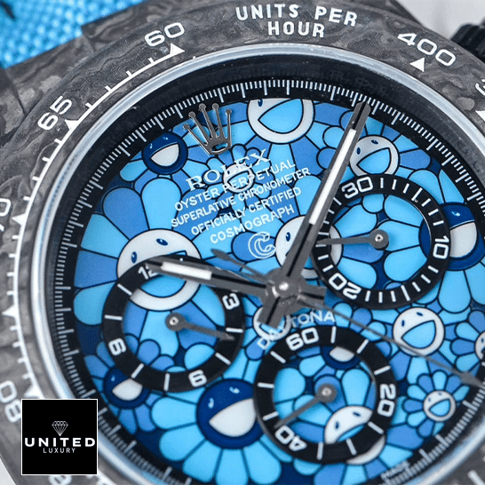 Rolex Daytona Cosmograph Blue Sun Flower Pattern Dial & Black Bezel Inspired