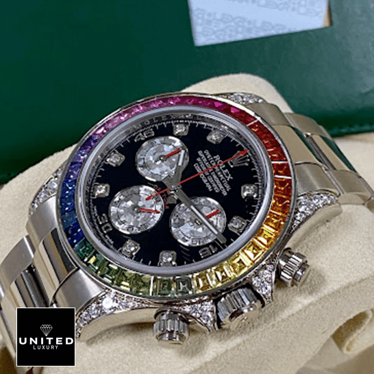 Rolex Daytona White Gold Diamond Set S.Steel Crown & Button Pusher 116599RBOW Inspired