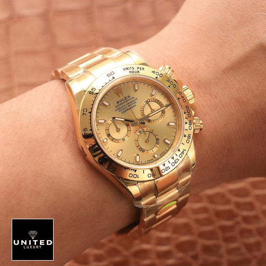 Rolex Cosmograph Daytona Yellow Gold Bracelet 116508-0013 Inspired on his arm