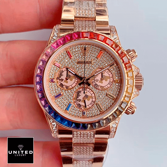 Rolex Daytona 116520-0016 Iced Out Inspired on the hands