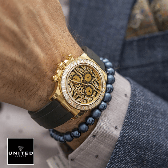 Rolex Daytona "Eye Of The Tiger" 116588TBR Inspired 3 Rolex Daytona Yellow Gold 116508-0004 Inspired on his arm