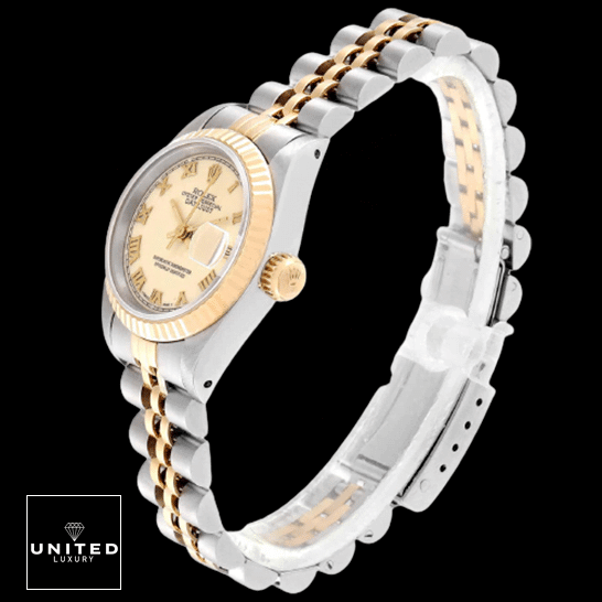 Rolex Fatejust İvory Roman White Dial Inspired black background