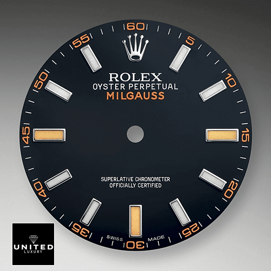 Rolex Milgauss M116400GV black dial with bar indices and bar hands Inspired