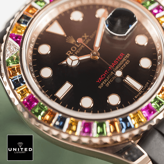 Rolex Ycht Master Gem Set 116695 Inspired close analog view