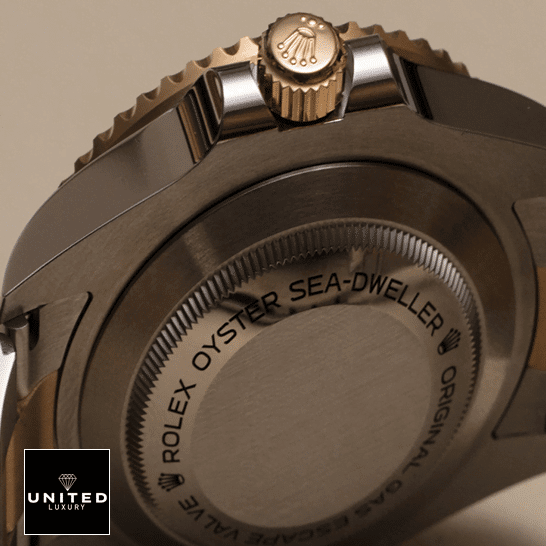 Rolex Sea-Dweller 126603-0001 Inspired Stainless Steel Case Gold Crown Pusher