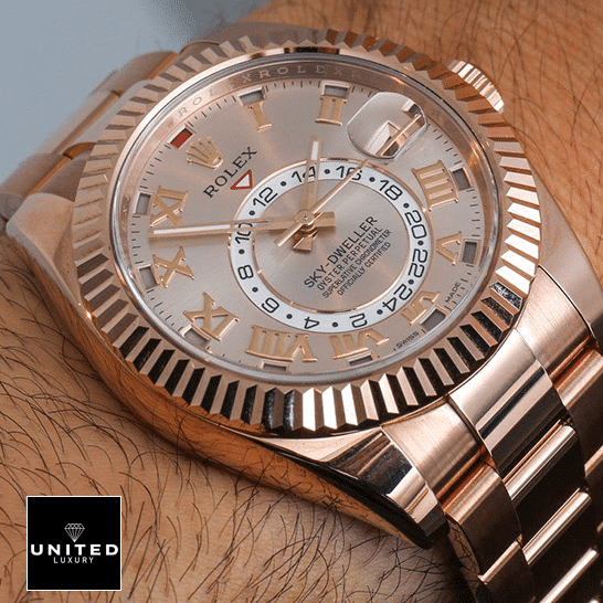 Rolex Sky Dweller Everose Gold Stainless Steel 326935 On his wrist Inspired