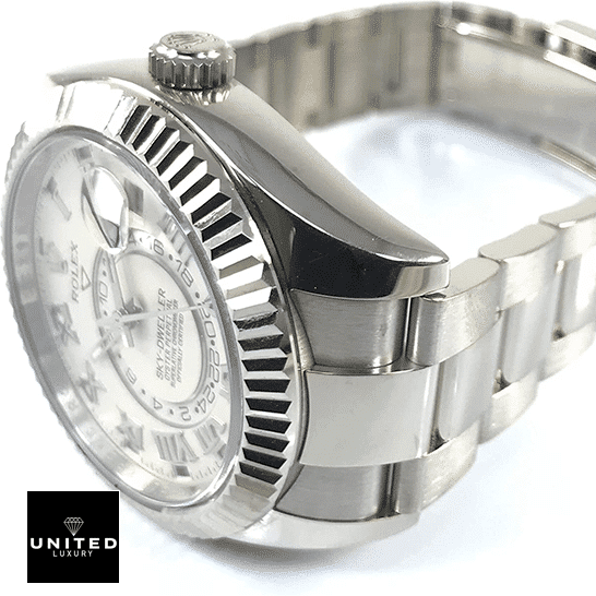Rolex Sky-Dweller White Dial 326939 Fluted Bezel Oyster Inspired on the table