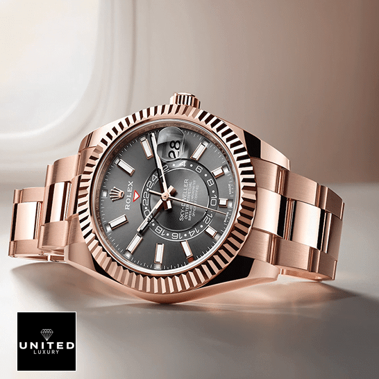Rolex Sky-Dweller 326935-0007 Everose Fluted Bezel Inspired