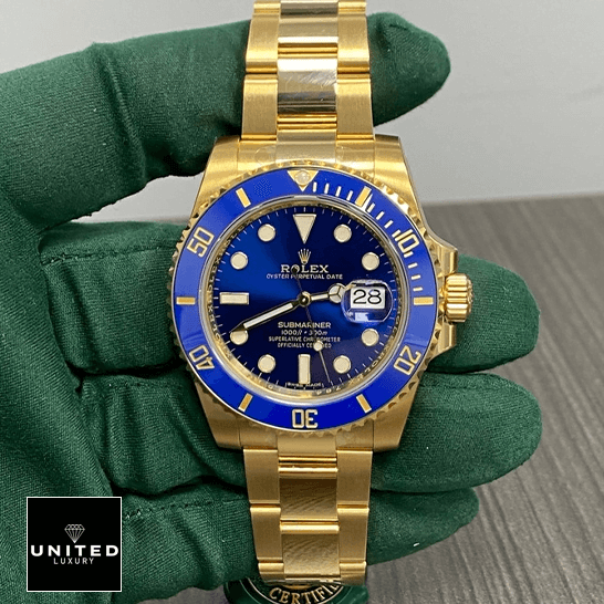 Rolex Submariner Blue Dial 116618LB Inspired on the hand