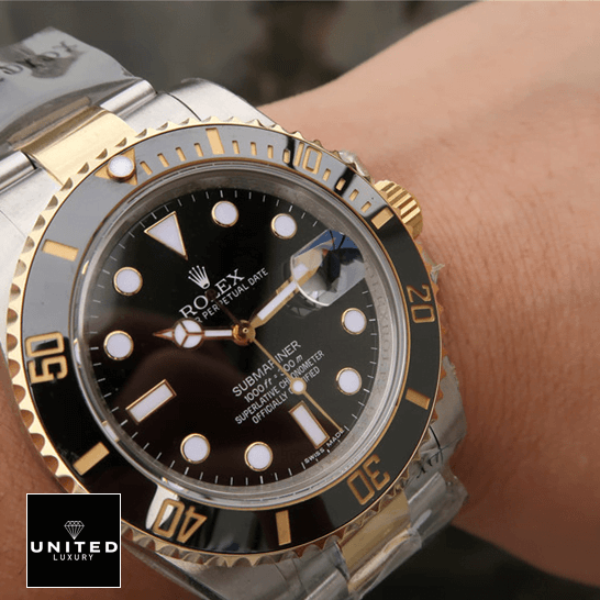 Rolex Submariner Date 16803 Two Tone Black Dial Inspired on the wrist
