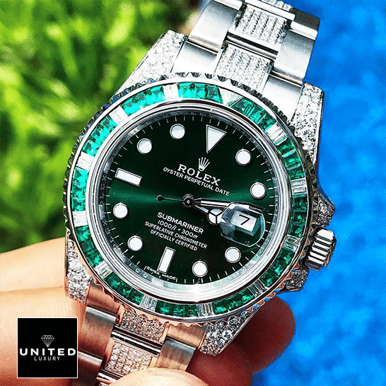 Rolex Submariner Hulk 116610LV Diamond Green Bezel Iced Out Inspired