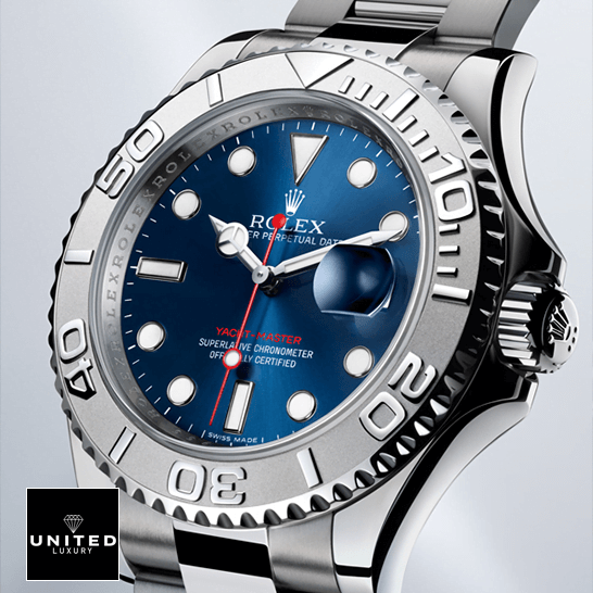 Rolex Yacht Master Blue Dial Steel Platinum Inspired white background
