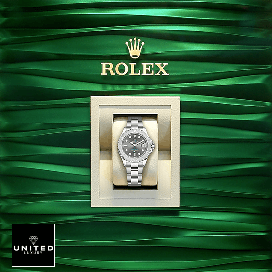 Rolex Yacht Master 268622 Steel Grey Dial Inspired green background