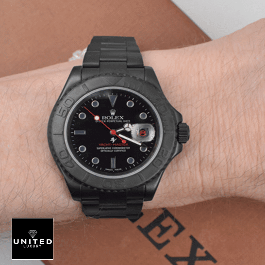 Rolex Yacht Master Triple Red Titan Black Inspired on the wrist