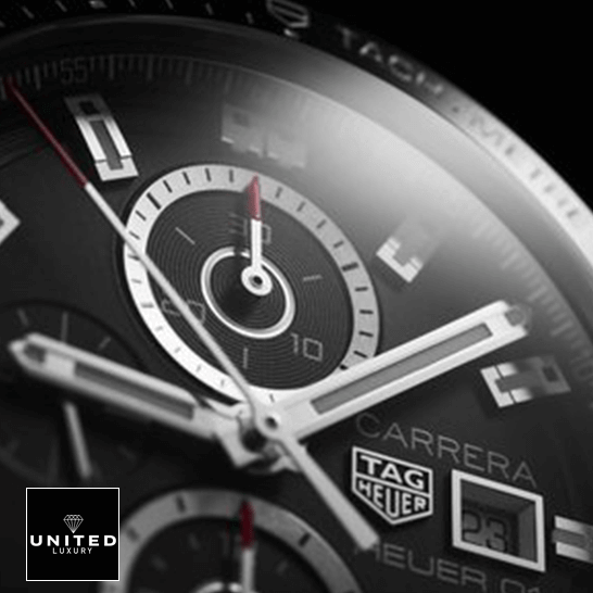 Tag Heuer cAR201Z.BA0714 Carrera Black Dial Inspired front close view