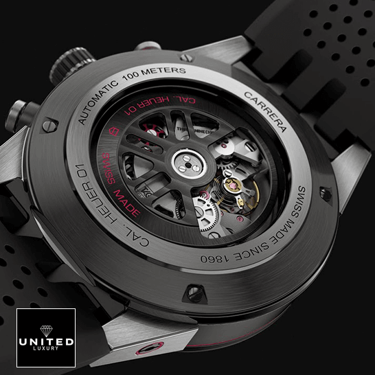 Tag Heuer Cal Heuer 01 Automatıc 100 Meters Black Case Inspired black background