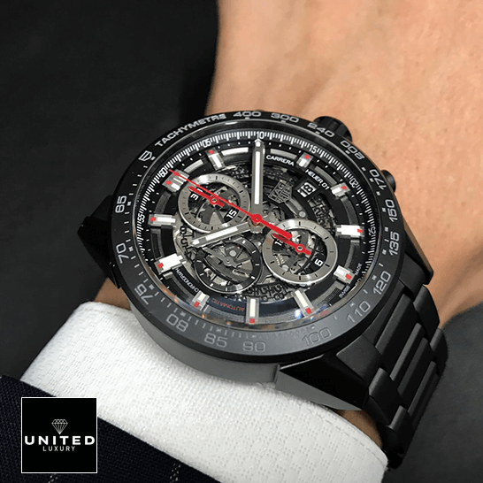 Tag Heuer Carrera Black Red Second Hand Inspired on the man wrist