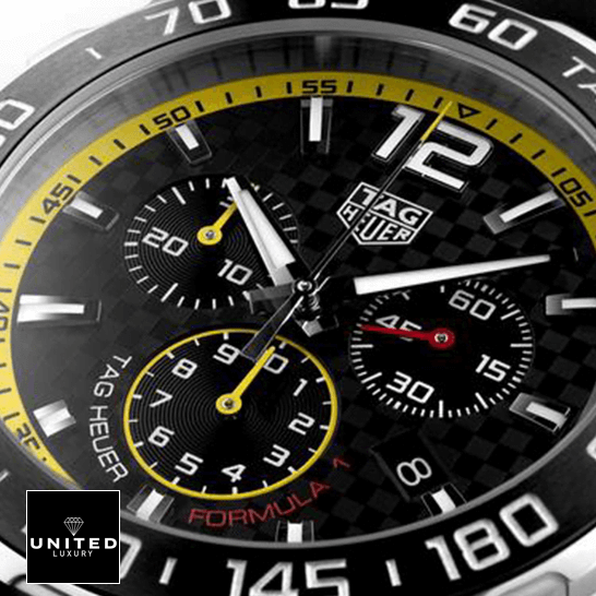 Tag Heuer Carrera Formula 1 Black Dial Inspired close analog view